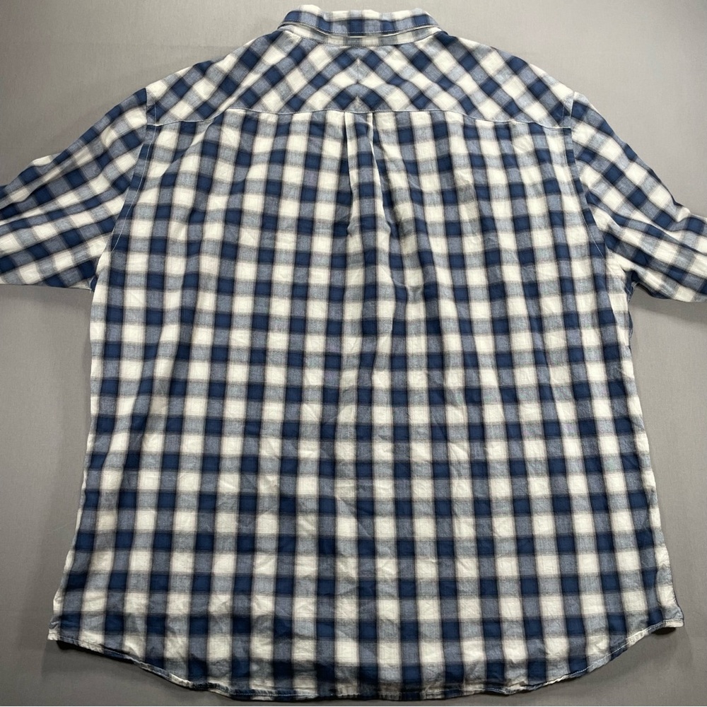 Billy Reid Standard Fit Plaid Checkered Button Down Shirt; Green/Cream - Men XXL - Picture 13 of 16